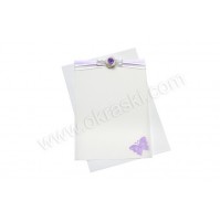 Poročna zahvala - lila - metulj