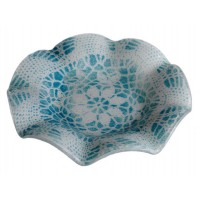 Steklena posodica - čipka - zelena