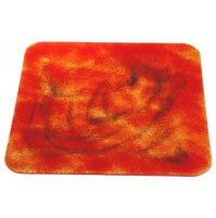 Stekleni krožnik - kvadrat - oranžno/črni