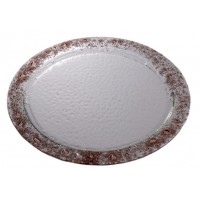 Stekleni krožnik - okrogli - rjavi