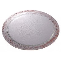 Stekleni krožnik - okrogli - rdeči