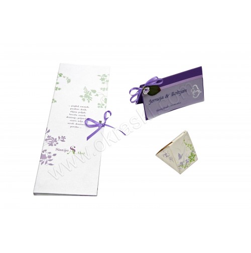 Poročni komplet  - viola/čokolada Poročni komplet  - viola/čokolada