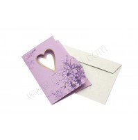 Vabilo za krst - lila/srce