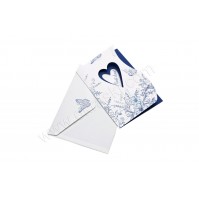 Vabilo za krst - modro/srce