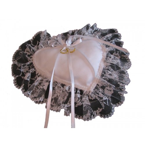 Poročna blazinica - srce/belo-črno Poročna blazinica - srce/belo-črno