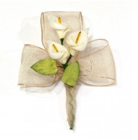 Poročni naprsni šopek - zlat/kala 4 Poročni naprsni šopek - zlat/kala 4