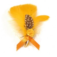 Poročni naprsni šopek - oranžen/pero Poročni naprsni šopek - oranžen/pero