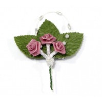 Poročni naprsni šopek - lila Poročni naprsni šopek - lila