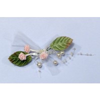 Poročni naprsni šopek - roza 2 Poročni naprsni šopek - roza 2