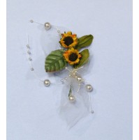 Poročni naprsni šopek - sončnica 1 Poročni naprsni šopek - sončnica 1