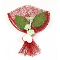 Poročni naprsni šopek - rdeče srce Poročni naprsni šopek - rdeče srce