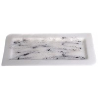 Stekleni pladenj - belo/črn