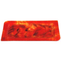 Stekleni pladenj - oranžno/črn