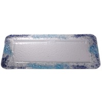 Stekleni pladenj - viola/turkizni