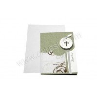 Vabilo za krst - zeleno/križ