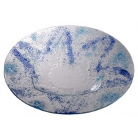 Steklena skleda - modro/turkizna