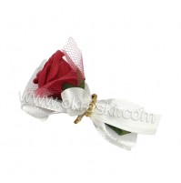 Poročni naprsni šopek - bordo/rdeča - vrtnica 1 Poročni naprsni šopek - bordo/rdeča - vrtnica 1