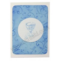 Vabilo za obhajilo - modro - kelih