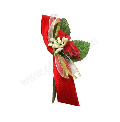 Poročni naprsni šopek - bordo/vrtnica 2 Poročni naprsni šopek - bordo/vrtnica 2