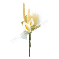 Poročni naprsni šopek - zlat/kala 1 Poročni naprsni šopek - zlat/kala 1