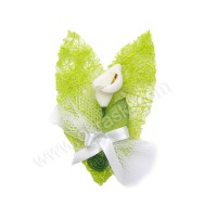 Poročni naprsni šopek - zelen/kala 2 Poročni naprsni šopek - zelen/kala 2