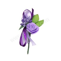 Poročni naprsni šopek - lila/vrtnica 1 Poročni naprsni šopek - lila/vrtnica 1