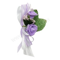 Poročni naprsni šopek - lila/vrtnica 3 Poročni naprsni šopek - lila/vrtnica 3