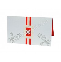 Poročna zahvala - rdeča/rožice - Cica