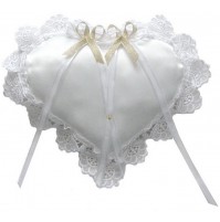 Poročna blazinica - srce/belo-zlata