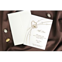 Vabilo - zlato/navpično - srčki Vabilo - zlato/navpično - srčki