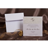 Vabilo - bež/inbosing vejice Vabilo - bež/inbosing vejice