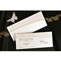 Vabilo - bež/inbosing vejice - podolgovato Vabilo - bež/inbosing vejice - podolgovato