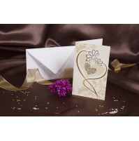 Vabilo - bež/marjetka - malo Vabilo - bež/marjetka - malo