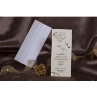 Vabilo - bež/navpično - ključ Vabilo - bež/navpično - ključ