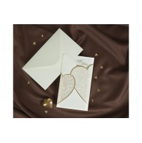 Vabilo - bež/srce Vabilo - bež/srce