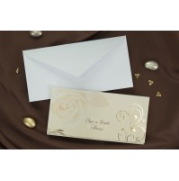 Vabilo - bež/vrtnica - podolgovata Vabilo - bež/vrtnica - podolgovata