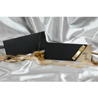 Vabilo - črno/pentlja - podolgovato Vabilo - črno/pentlja - podolgovato