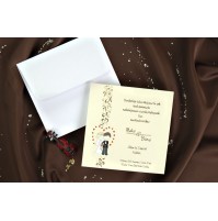 Vabilo - bež/kvadrat - smešno - mladoporočenca Vabilo - bež/kvadrat - smešno - mladoporočenca