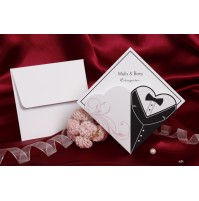 Vabilo - belo-črno/kvadrat - mladoporočenca Vabilo - belo-črno/kvadrat - mladoporočenca