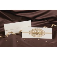 Vabilo - zlato/pentlja - podolgovato Vabilo - zlato/pentlja - podolgovato