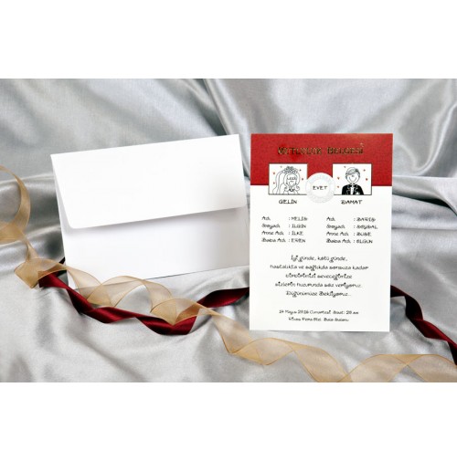 Vabilo - rdeče/mladoporočenca Vabilo - rdeče/mladoporočenca