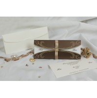 Vabilo - bež/rjava - pentlja Vabilo - bež/rjava - pentlja