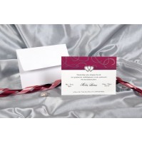 Vabilo - vijola/srebrna - srčka/podolgovato Vabilo - vijola/srebrna - srčka/podolgovato