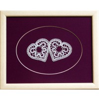 Slika s čipko - srčka 01