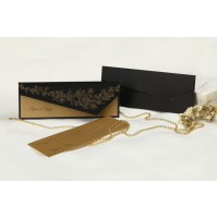 Vabilo - črno/zlato - rožnat vzorec Vabilo - črno/zlato - rožnat vzorec