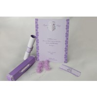 Vabilo - belo/lila - škatlica/diploma Vabilo - belo/lila - škatlica/diploma