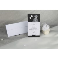 Vabilo - belo/črno - nevesta/ženin Vabilo - belo/črno - nevesta/ženin