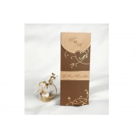 Vabilo - rjavo/zlato - podolgovato Vabilo - rjavo/zlato - podolgovato