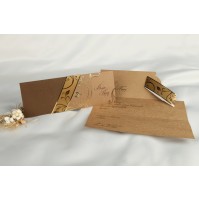 Vabilo - rjavo/zlata - bršljan Vabilo - rjavo/zlata - bršljan