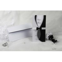 Vabilo - belo/črno - ženin Vabilo - belo/črno - ženin